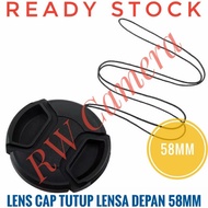 58mm Plain Lens Cap Front Lens Cap Fujifilm XC 16-50 18-55 Fuji 58 universal