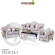ชุดโซฟาหลุยส์ 4ชิ้น (3+2+1ที่นั่ง+โต๊ะกลาง) White Platinum Series รุ่น TSF-LV-SET FELICIA-I#02 [Pick