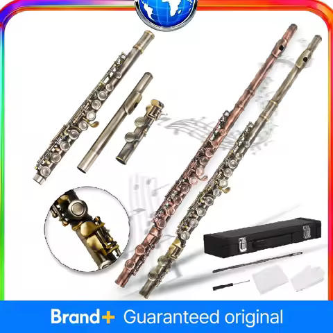 SLADE 16 Closed Holes Flute C Key Cupronickel Concert Flute with E Key Case Accessories Transversal 