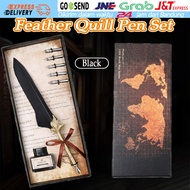 [Ready Stock] Pulpen Bulu Pena 5 Kepala Tulisan Kaligrafi Inggris Tinta Pena Celup Fountain Kaligraf