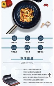 歐美品牌Copper Chef抗沾黑鑽不沾塗層陶瓷圓煎鍋，30公分（IH爐/電磁爐適用）