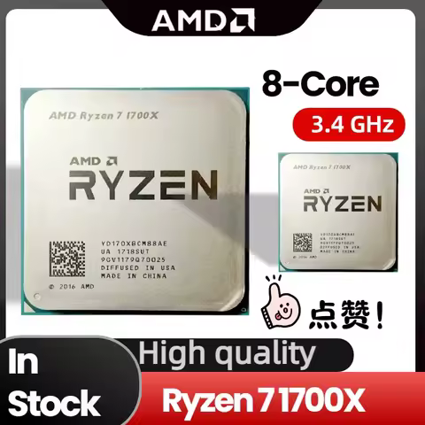 AMD R7 1700X Ryzen 7 1700X 3.4 GHz Eight-Core CPU Processor YD170XBCM88AE Socket AM4