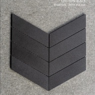 Herringbone Mosaic Tiles Merk Venus Chevron Black Matt