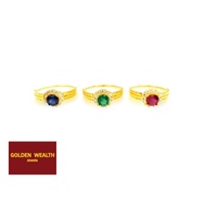🌈 916 Gold Ring with Stones Cincin Batu Permata Emas 916 黄金女装戒指..