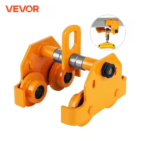 VEVOR 0.5T-3T Capacity Push Beam Trolley For Heavy Duty Dual Wheels Garage Hoist Manual Plain for St