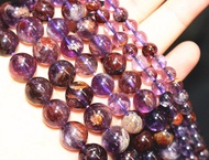Natural Titanium Rutilated Auralite 23 Phantom Crystal Beads 6mm 8mm 10mm  Loose Beads For Jewelry 15.5"