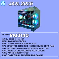 INTEL CORE I5-12400F + RTX4060 8GB + TECWARE ARC M ARGB CASE PC GAMING