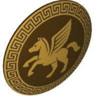 LEGO PARTS (GENUINE) 75902pb05 Minifigure, Shield Circular / Round Convex Face with Gold Winged Hors