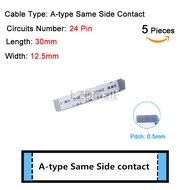 5pcs FPC Ribbon Flexible Flat Cable Pitch 0.5mm Length 30mm A-type Same Side Contact 24P 24Pin 3cm AWM 20624 80C 60V VW-1