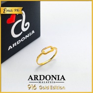 ARDONIA Cincin PaperClip Emas 916 / 375 (916 Gold / 375 Gold) Women Ring