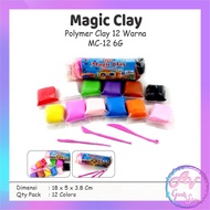 Magic Clay 12 Warna / Polymer Magic Ultra Light Clay 12 colors / Clay Warna-warni Lucu