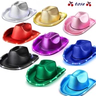 TOSE Space Cowgirl Hat, EVA Comfortable Light Up Cowgirl Hat, Durable Shiny LED Composite Cowboy Hat