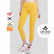 Andar Leggings Yellow 5 Parts (8.2) Brightens Skin Soft Fabric Good Flexibility