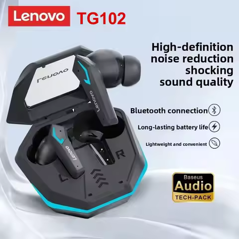 Lenovo TG102 Gaming Wireless Earbuds Bluetooth5.4 Low Latency RGB Light Long Battery Waterproof Touc