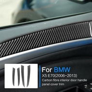 For BMW X5 E70 Accessories Carbon Fiber Interior Car Door Handle Panel Cover Trim Strips For BMW E70