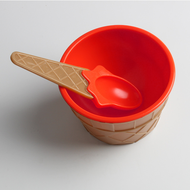 Gratis Ongkir - Set Mangkok Sendok Ice Cream / Mangkuk Masker Es Krim Lucu Warna-Warni