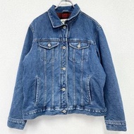90年代古著Eddie Bauer牛仔夾克/牛仔褲，復古款，白色標籤，靛藍色，L碼