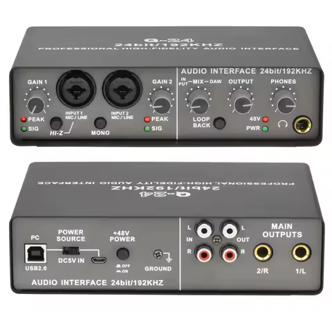 Teyun Q24 Universal Professional Audio Interface USB Computer Arranger Sound Card With Monitor Elect