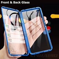 Case For vivo Y37 Y78 V27e V50 Double sided Tempered Glass Metal Frame Magnetic Phone Cover Y50 Y30 