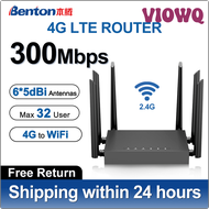 VIOWQ Benton WiFi Router 4G LTE Router 300Mbps Home Hotspot 3G/4G Wireless CPE Router RJ45 WAN LAN WiFi Modem With SIM Card slot HFFDA
