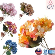 5 Head Big  Premium Hydrangea Artificial Flower Wedding Home Decoration Murah