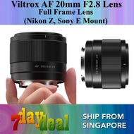 Viltrox AF 20mm F/2.8 Full Frame Lens E FE / Z Mount F2.8TH99 H9SZ