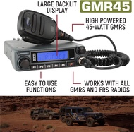Rugged Radios GMRS 45 Watt Long Range Two Way Mobile Radio Only for Overlanding Off Road Farming Jee