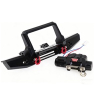 Front Bumper Metal Electric Winch for 1/24 1/18 TRX4-M SCX24 RC Car Metal Upgrade OP Accessories Par
