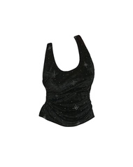 LE DOS - Peony Halter Top เสื้อคล้องคอ ผูกหลัง กำมะหยี่ติดเพชร