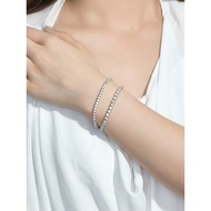 Zhuodie Jewelry Sterling Silver White Gold Plated Diamond Bracelet Full Diamond Claw Setting Imitati