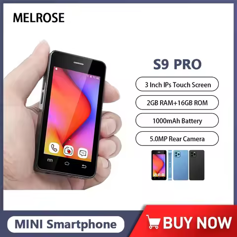 Melrose S9 Pro 3 Inch Ultra Slim Mini Smartphone Android Quad Core 2GB+16GB Mobile Phone 5MP 1000mAh