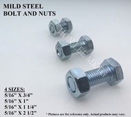(*READY STOCK*) [5/16" X 3/4"] [5/16" X 1"] [5/16" X 1 1/4"] [5/16" X 2 1/2"] MILD STEEL BOLT & NUT 