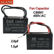 ALANK Fan Capacitor CBB61 450V.AC (Fan Capacitor) Optional 1.5μF/2μF