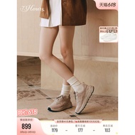 73hours Women's Shoes Comfortable Definition Autumn New Style Thick-Soled Sports Casual Shoes White 