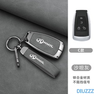 Zinc Alloy Leather Car Key Cover Case Keyring Bag for BAIC X7 BJ40 Senova D50 D70 X55 X65 EU5 EU7 Ba