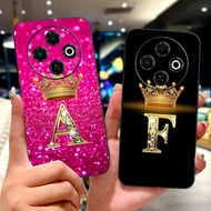 4G Casing Techno Spark 30C kl5 kl5n Back Cover Tecno Spark 30C Case Fashion Luxury A-Z Letters Crown
