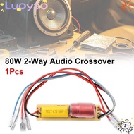 LUOYAO1 1Pcs HiFi Frequency Divider, 2-Way Frequency Division 80W Car Audio 2-Way Crossover, 4-8ohm 