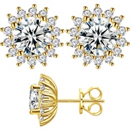 Fashion Accessories   AA Fashion Accessories  A1 Moissanite Stud Earrings 0.2CT-8.0CT 18K White/Yell