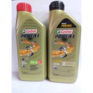 100% ORIGINAL CASTROL POWER1 2T /4T 10W-40 WARNA EMAS GOLD MINYAK 2T / 4T MINYAK HITAM CASTROL POWER