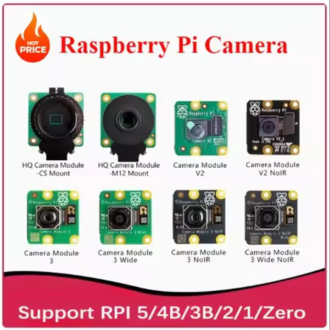 Raspberry Pi 5 Camera V2 3 Wide NoIR HQ M12 Original Support RPi 5/4B/3B/2/1/Zero Board