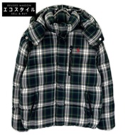 Polo Ralph Lauren 綠色格紋連帽絎縫羽絨服，S 碼 [二手]
