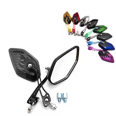 2Pcs Universal Motorcycle Rearview Mirror 8mm 10mm for Honda Suzuki Yamaha Scooter E-Bike Electric H