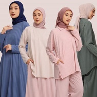 Elzatta Knit Series Baju Atasan Tunik  Celana Gamis Wanita Bahan Knit Nyaman Adem Casual