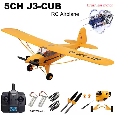 Parkten RC Plane RTF 2.4G Brushless Motor 3D/6G Remote Control Airplane Wltoys A160 Upgraded J3-CUB 