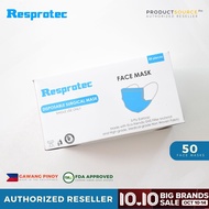 RESPROTEC Disposable Surgical Face Mask (FDA Approved, Made in the Philippines, 3-Ply Medical Grade,