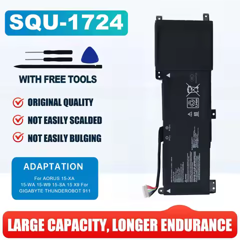 New SQU-1724 SQU-1723 Laptop Battery For AORUS 15-XA 15-WA 15-W9 15-SA 15 X9 For GIGABYTE THUNDEROBO