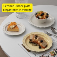 HHS European Ceramic plate french Ceramic plate Ceramic Dinner plate Elegant french vintage