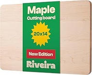 Riveira Maple Wood Cutting Board – Gourmet Maple Grandeur: 20 x 14 Wooden Cutting Board – Natural Wo