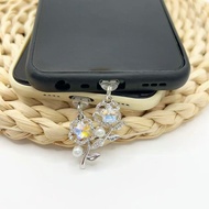 Mobile Phone Anti-dust Plug Pearl Rose Mobile Phone Anti-dust Plug