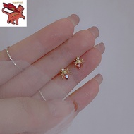 hikaw 18K Saudi Gold Pawnable Spider Set Zircon Heart Earrings for Women